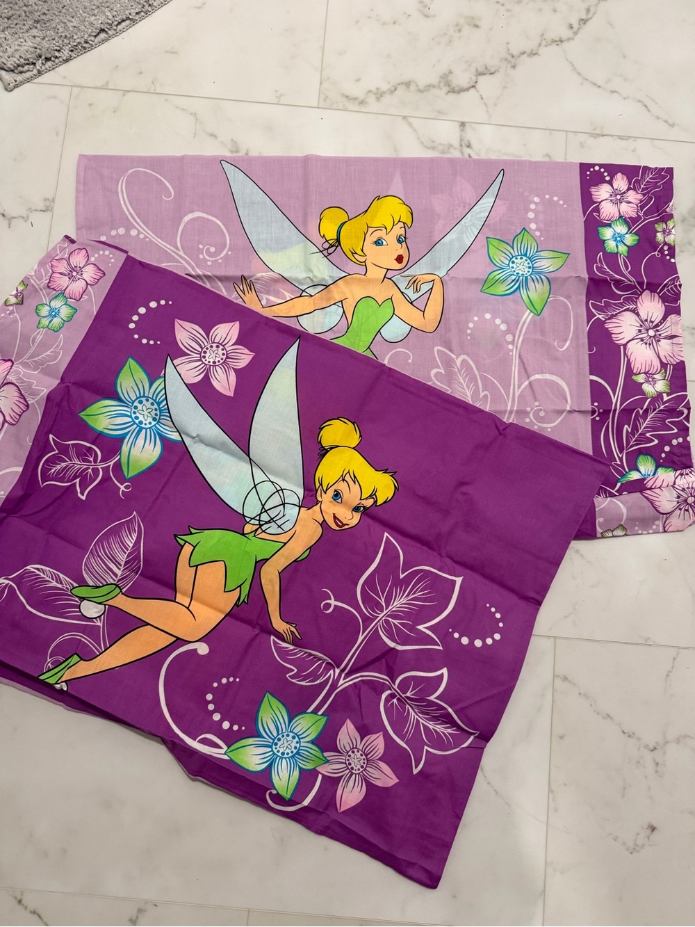 Disney Tinker Bell Purple and Lilac Fairy Pillowcase Set